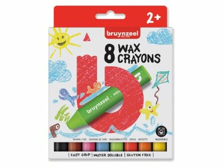 8 crayons waskrijtjes / Bruynzeel