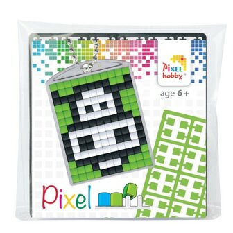 Pixel Medaillon sleutelhanger Koe / Pixelhobby
