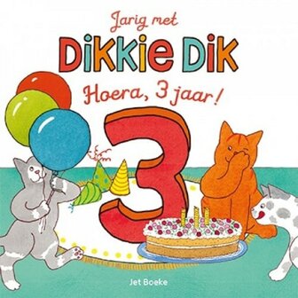 Jarig met Dikkie Dik: Hoera, 3 jaar! (boek+button) / Gottmer 2