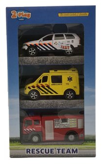 Set van 3 voertuigen van hulpdiensten