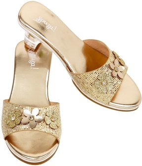 gouden glitter prinsessenschoentjes: &nbsp;slipper hoge hak Ellina, goud metallic maat 27/28 van Souza.