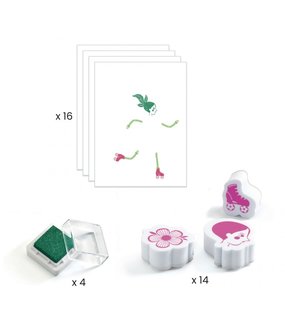 MIX &amp; MATCH STAMPS - Flower  girls / Djeco