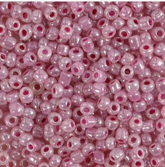Rocailles kralen, d 3 mm roze