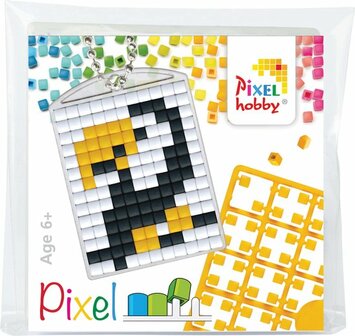 Pixel Medaillon sleutelhanger Tropischel Toekan / Pixelhobby