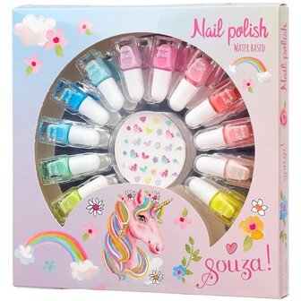 Nagellak cadeauset (1 set of 12 kleuren + nagel stickers) / Souza