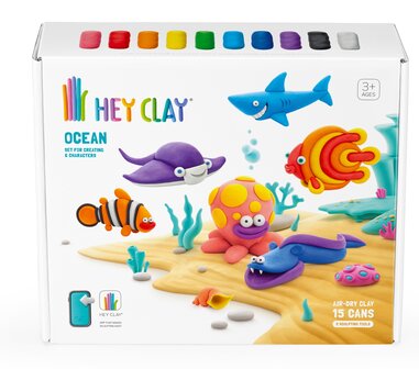 Klei Ocean zeedieren 15 cans / HeyClay