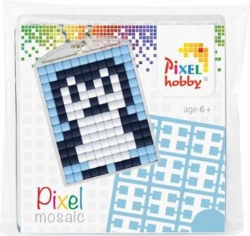 Pixel Medaillon sleutelhanger  pinguin / Pixelhobby