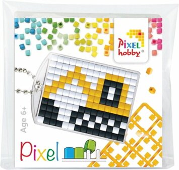 Pixel Medaillon sleutelhanger  graafmachine / Pixelhobby