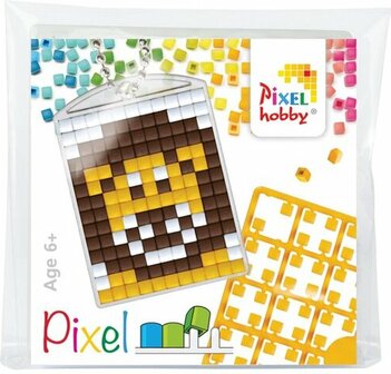 Pixel Medaillon sleutelhanger  leeuw / Pixelhobby