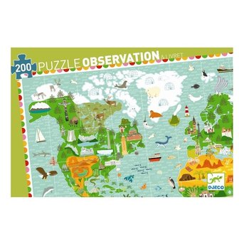 Observatie puzzel wereldreis (200 st.) / Djeco