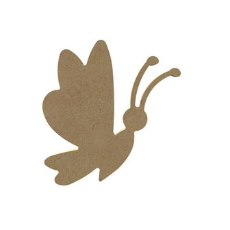 Houten knutselfiguur Leuke vlinder (zijkant) / Foam Clay (Gomille)