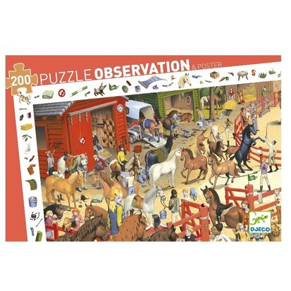 Observatie puzzel paarden (200 st.) djeco