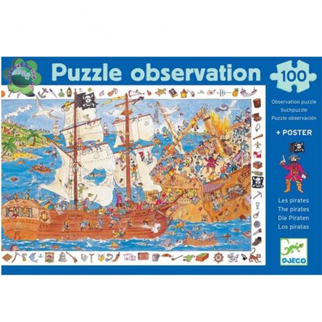 Observatie puzzel piraten (100 st.) / Djeco
