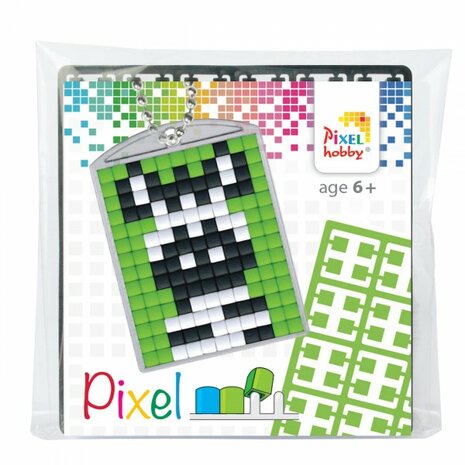 Pixel Medaillon sleutelhanger Zebra / Pixelhobby