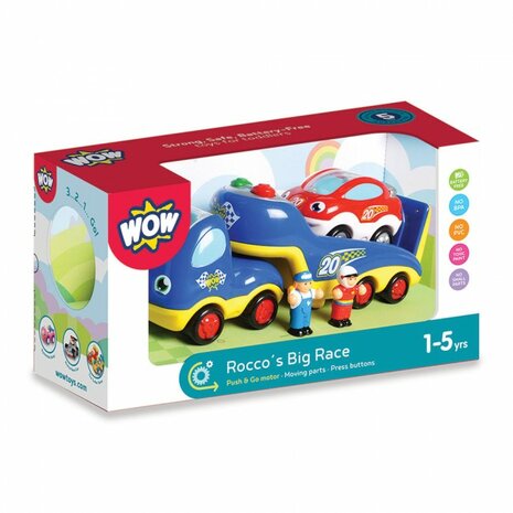 Rocco's racewagen met oplegger/WOW Toys