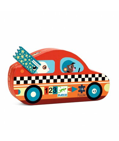 Silhouette Puzzel the Racing Car (16 st) / Djeco