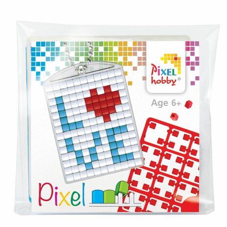Pixel Medaillon sleutelhanger Love / Pixelhobby