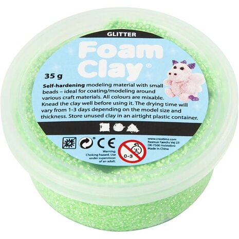 Foam Clay Glitter  groen Foam Clay