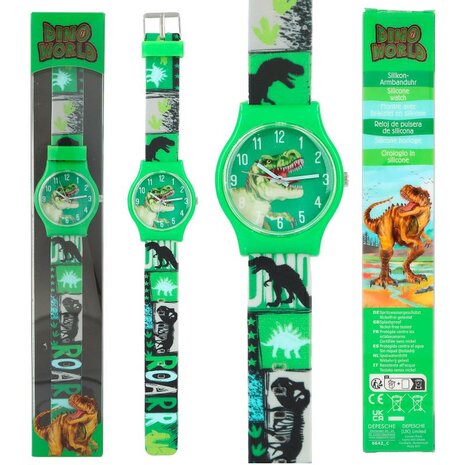 Dino horloge (oranje/groen assorti"/ Dino World