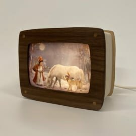 Luxe houten Ansichtkaartenlamp - Notenhout / Het Houtlokael