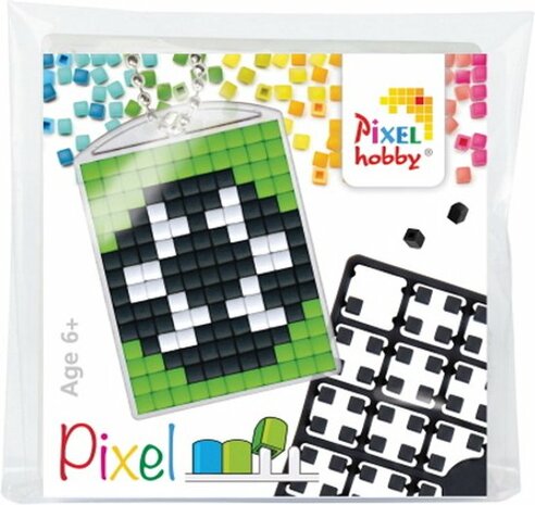 Pixel Medaillon sleutelhanger voetbal / Pixelhobby