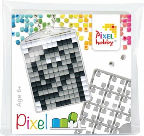 Pixel Medaillon sleutelhanger olifant / Pixelhobby