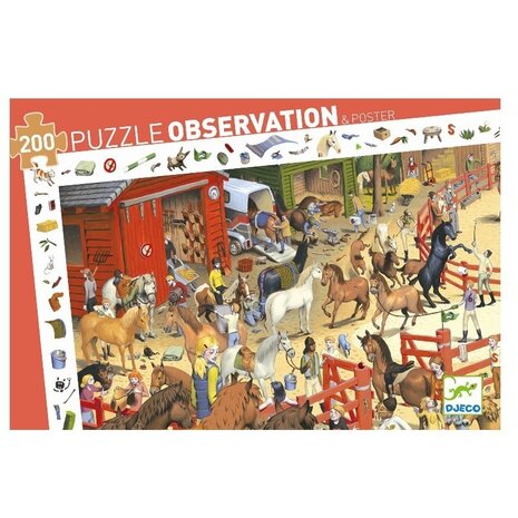 Observatie puzzel paarden (200 st.) / Djeco