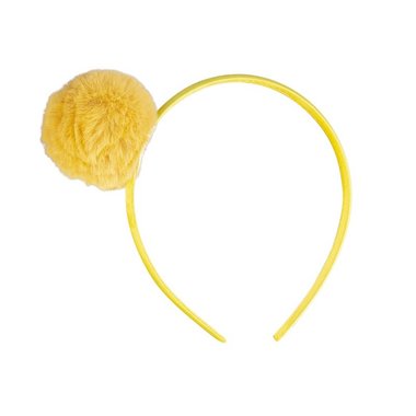 Haarband pompom geel / Global Affairs